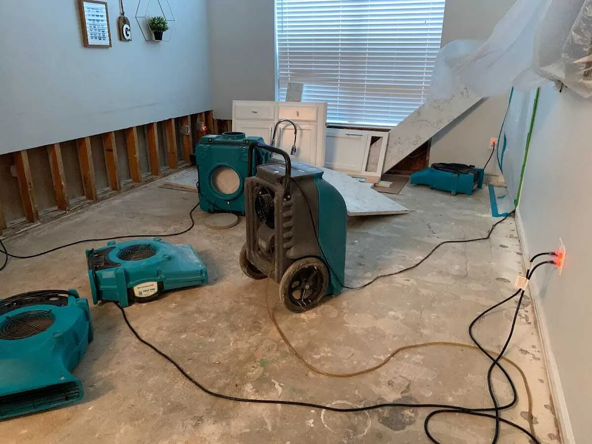 Dehumidifier in flood-cut room for Water Extraction & Removal in Mount Pleasant